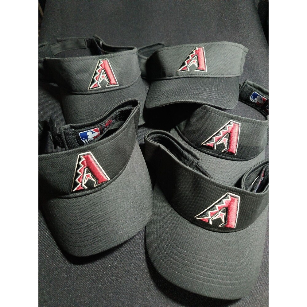 Lot of 5 Arizona Diamondbacks MLB Black Adjustable Visors Team Headwear